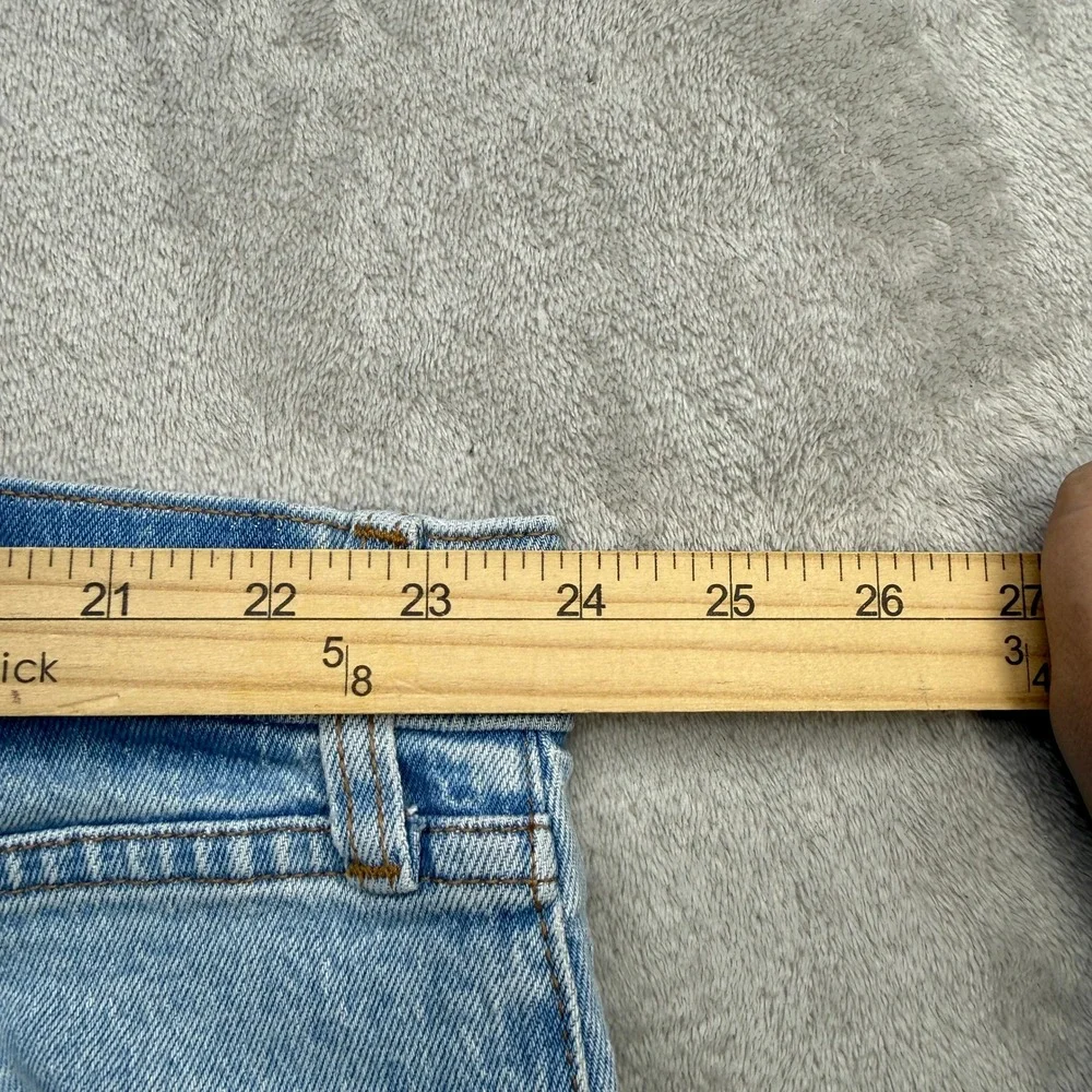 Abercrombie & Fitch The 90s Straight Jeans Womens 24 Short Light Wash Distressed